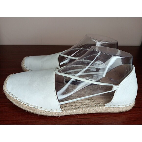 Eileen Fisher Lee Esmerelda Flats Size 8.5 Bone Washed Leather Stretch EUC - Picture 1 of 8
